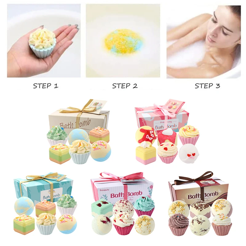 Bath Ball Bombs Handmade Bath Sea Salt Essential Oil Aromatherapy Type Deep Body Cleaner Natural Bubble Bathroom Tools For Gift