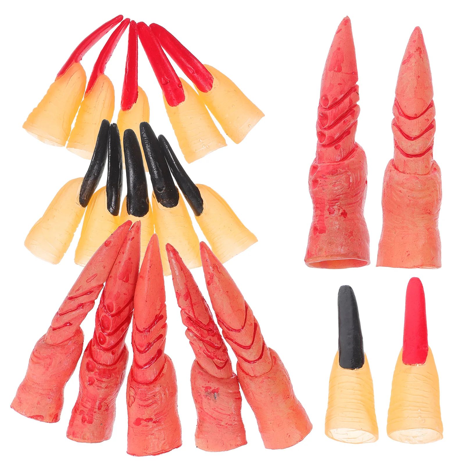 

30pcs Halloween Simulated Nails Costume Accessory Silica Gel Fingernails Reusable Party Prop Witch Fingers Horror Long Nails