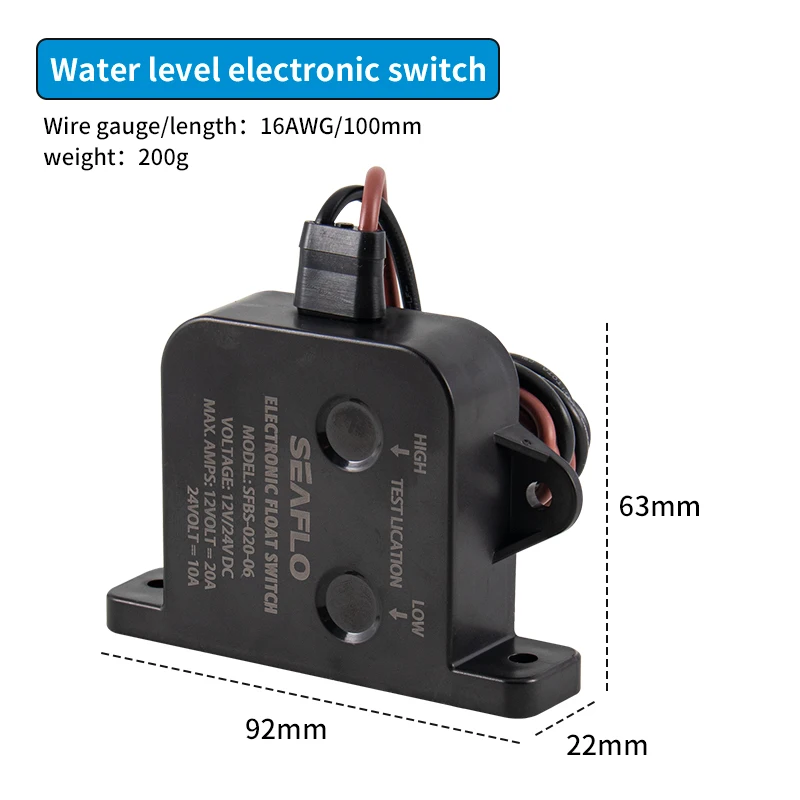 Panel de interruptor de detección de nivel de agua marina, sistema de alarma automático, bomba de sentina, accesorios de detección de alarma