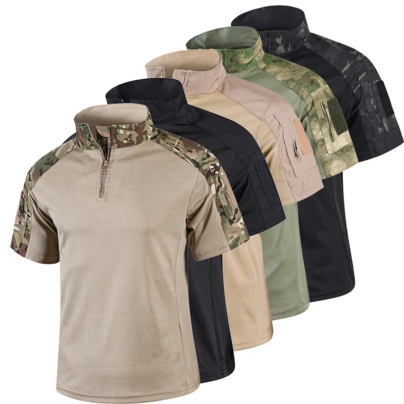 Men's Summer Work Clothes Quick Dry Factory Work Clothes Short Sleeve American Camouflage Outdoor Training Tactical Clothing