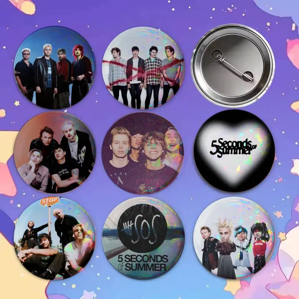 5 5SOS S-Seconds of S-Summer Brooches Cartoon Badge Pins Backpack Hat Accessories Friend Gift