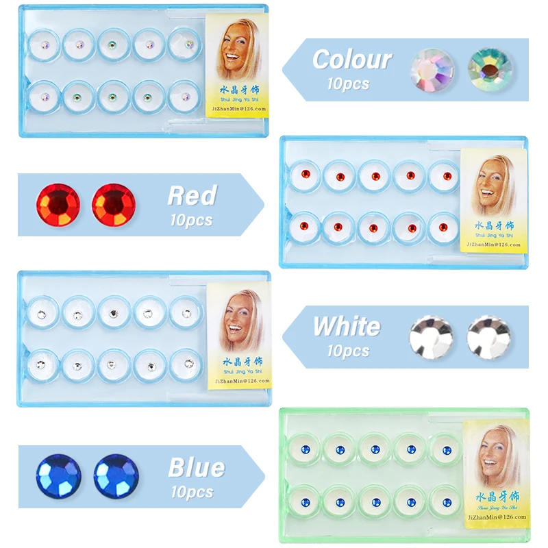 10pcs/box Dental Diamond Crystal Ornaments Jewelry Gem Tooth Material Teeth Whitening Beautiful Shining Oral Teeth Decoration view 4