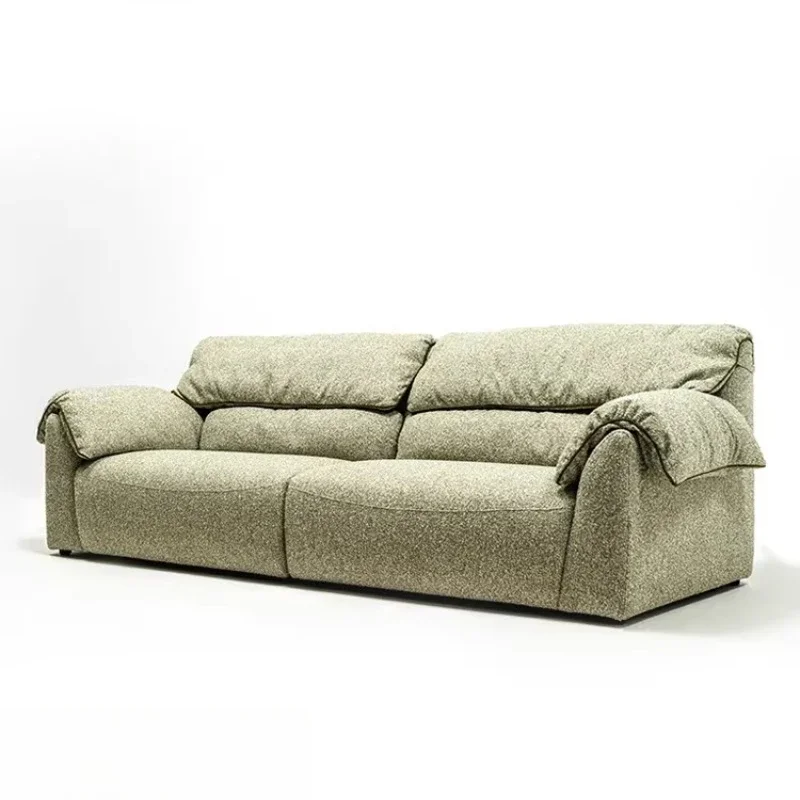 Vintage chenille fabric three-person in-line modern simple sofa