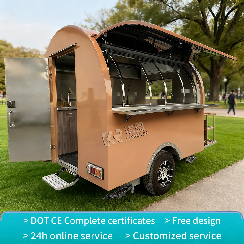 

Concession Trailer Mobile Kitchen Trailer Hot Dog Pizza Truck Street Catering Mobile Food Truck with Water System