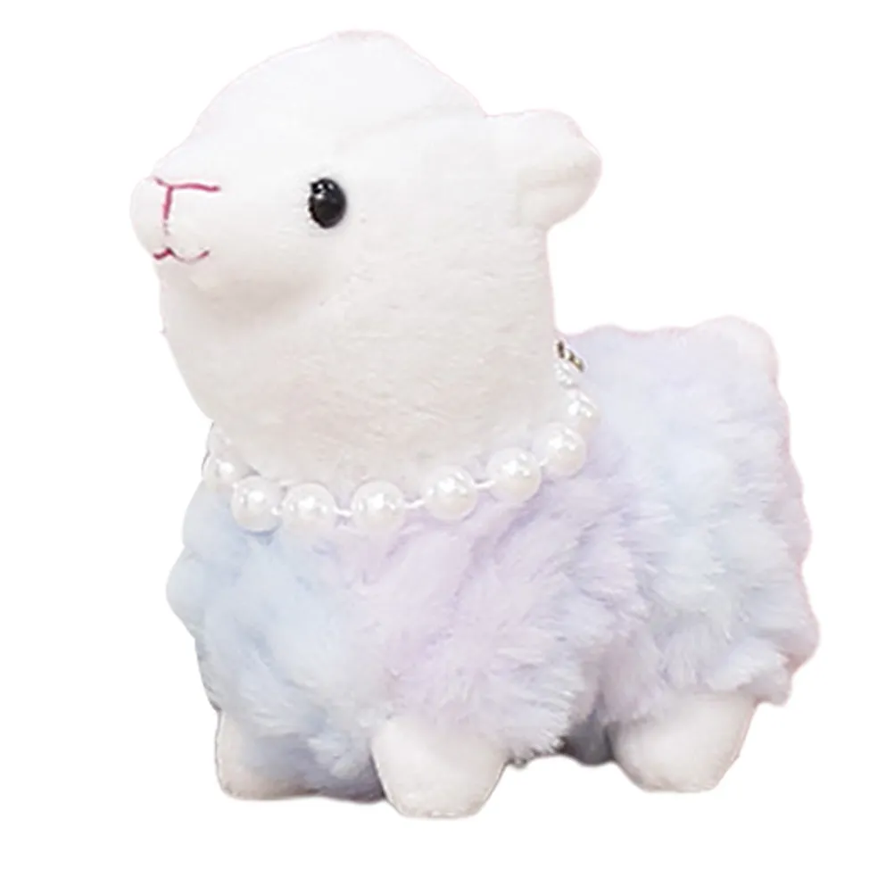 Cute Alpaca Keychain Charm Lifelike Detail Stuffed Animal Pendant Versatile Hanging Decor for Purse Backpack Laptop Bag Gift
