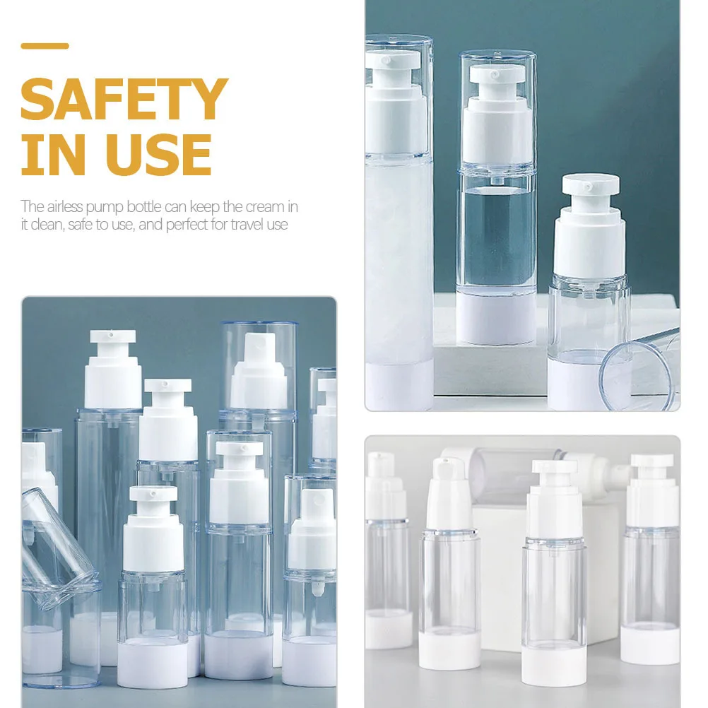 6 個真空ポンプボトル 30 ミリリットル 50 ミリリットル詰め替え旅行ローションディスペンサーフェイスクリームシャンプーハンドプラスチックトイレタリー用