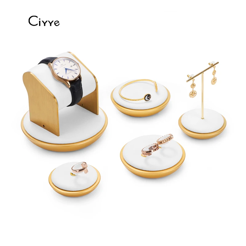 Ciyye Black White Jewelry Display Stand for Earrings Bangle Ring Jewelry  Accessories with Metal Microfiber