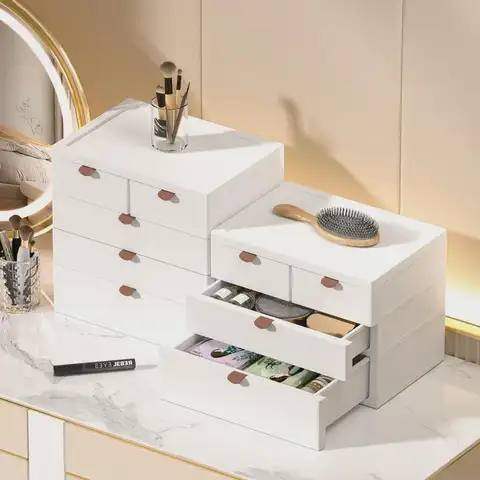 수납 상자 수납함 책상 주방 수납 간단한 PP 스타일 수납함 서랍식 화장실 화장품 수납 상자 상자 수납함 상자
