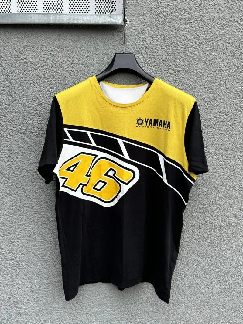

Summer Fashion Trend of 2026 Yamaha Yellow Black Short Sleeved T-shirt for Men Women Comfortable Motorcycle Riding Sportswear