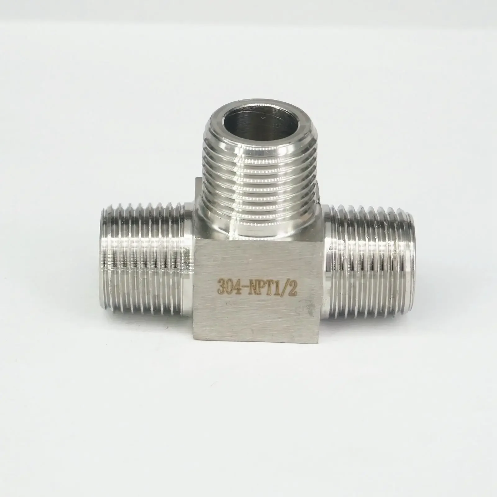 

1/2" NPT Male Tee 3 Way Pipe Fitting 304 Stainless Steel Water Gas Oil