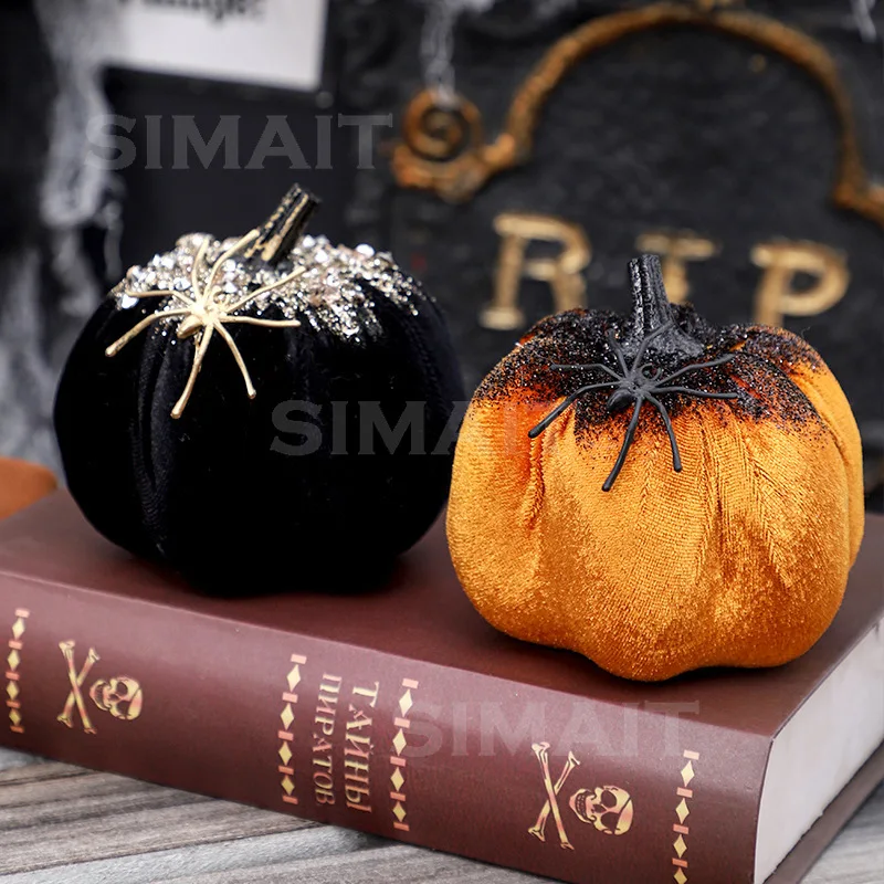 Halloween Decorations Ins Nordic Style Simulation Spider Pumpkin Ornament Doll, Holiday Gift
