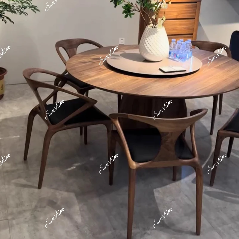 

New Chinese style, dining table and chair combination, modern simplicity and light luxury, solid wood home