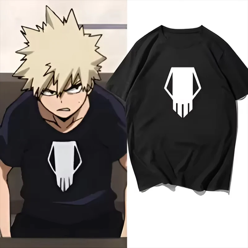 Camiseta de Anime My Hero Academia Bakugou Katsuki, disfraz de Cosplay, camiseta estampada, camiseta de manga corta de verano, ropa para hombre, Tops