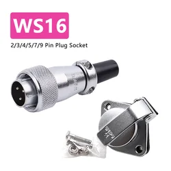 Conector impermeable WS16 2 3 4 5 7 9 pines enchufe macho hembra de alto voltaje conectores de Cable de Metal de alimentación Industrial TQ ZG