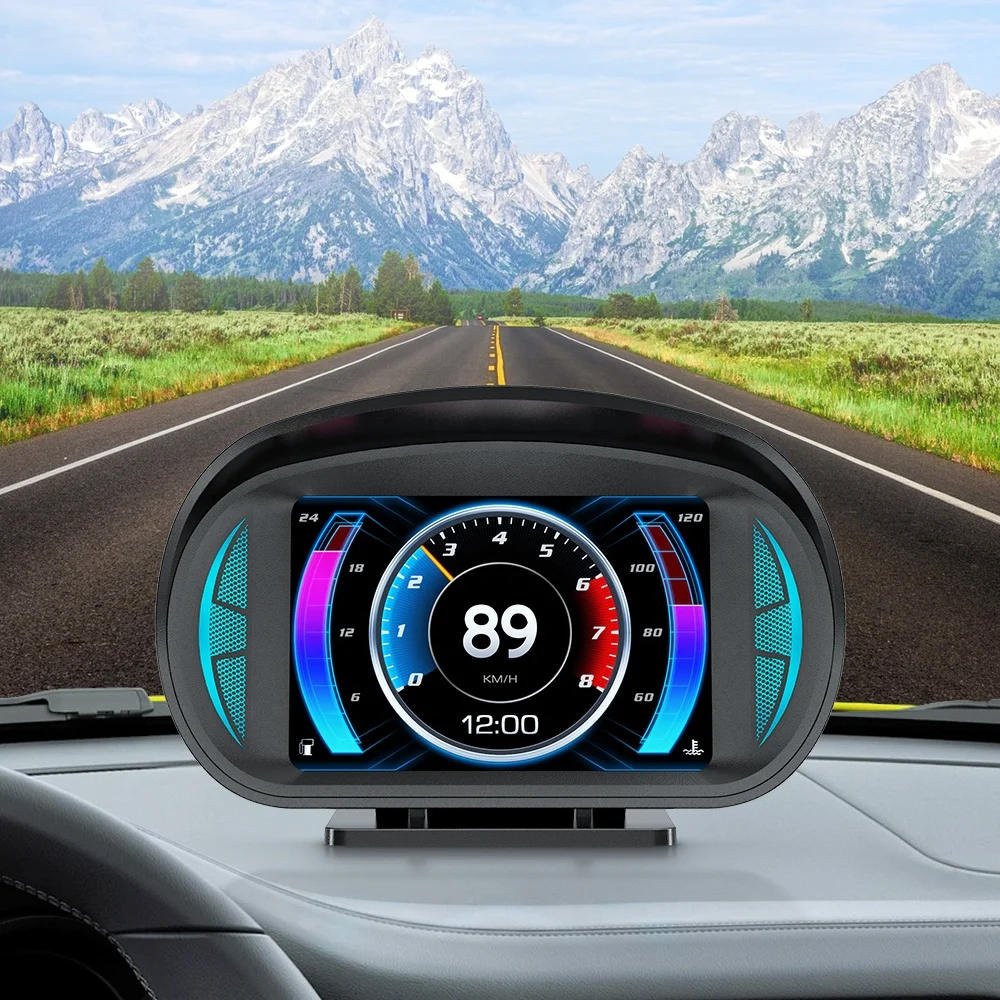 2026 WiiYii Universal P2 Head up Displays Car GPS OBD2 Temperature Gauge with Multii-functions HUD