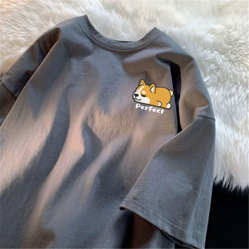 

Loose Fit Pure Cotton Short Sleeve T-Shirt Unisex Breathable Casual Style round Neck Top for Men And Women Summer Fashion