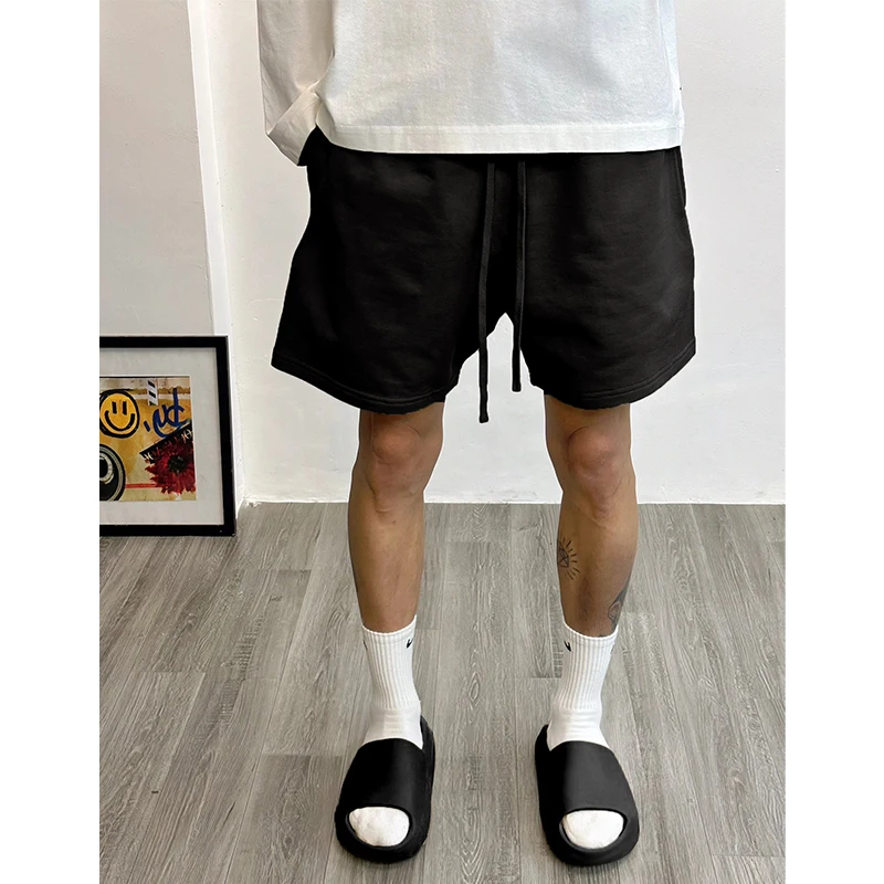 

Ameika Pure Color Men's ort Pants Summer Trendy Oversize Street Sports Versatile Dstring Five-Quarter Casual Trousers