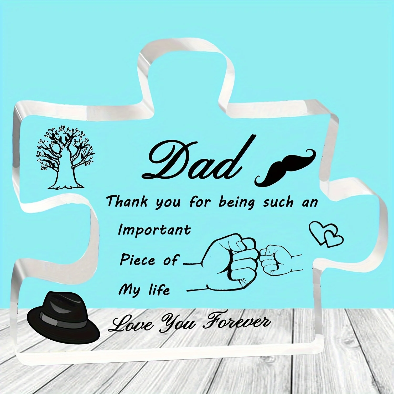 Dad Gifts Acrylic Block Puzzle Decorations for Dad Gifts for Dad from Daughter Son Christmas Birthday Gifts for Dad