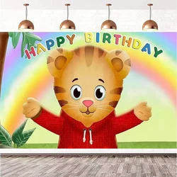 Little Tiger Daniel's Birthday Party Background Cloth for Boys and Girls Party Daniel Theme Decoration Photography Background