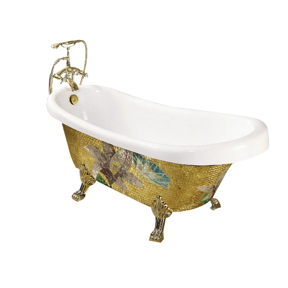 

Luxurious Hotel Use Classical Design Freestanding Acrylic Chaise Bathtub