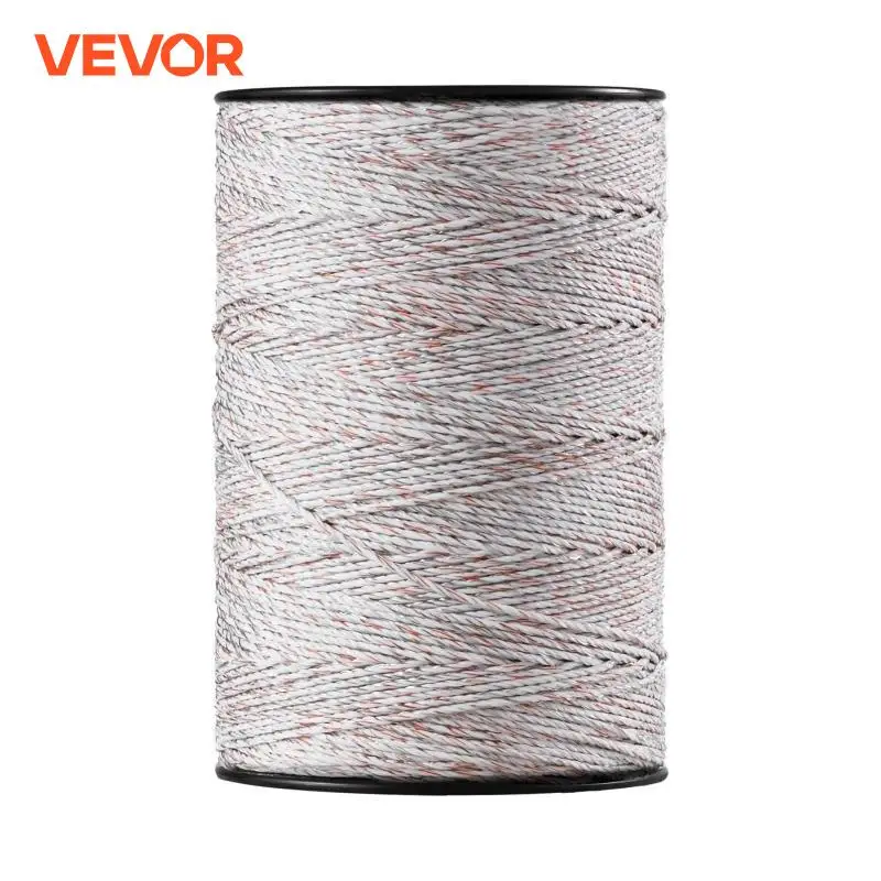 VEVOR Electric Fence Wire 2625Ft Portable Polywire Metal Strands for Reliable Conductivity Fencing Rope Line for Horse Livestock