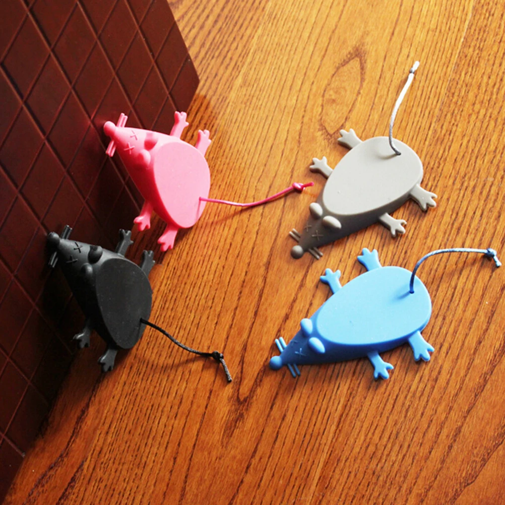 

Silicone Stopper Safe Decorative Door Wedge Mouse Shape Non Toxic Door Stoper For Home Cat Gift Watermelon Red
