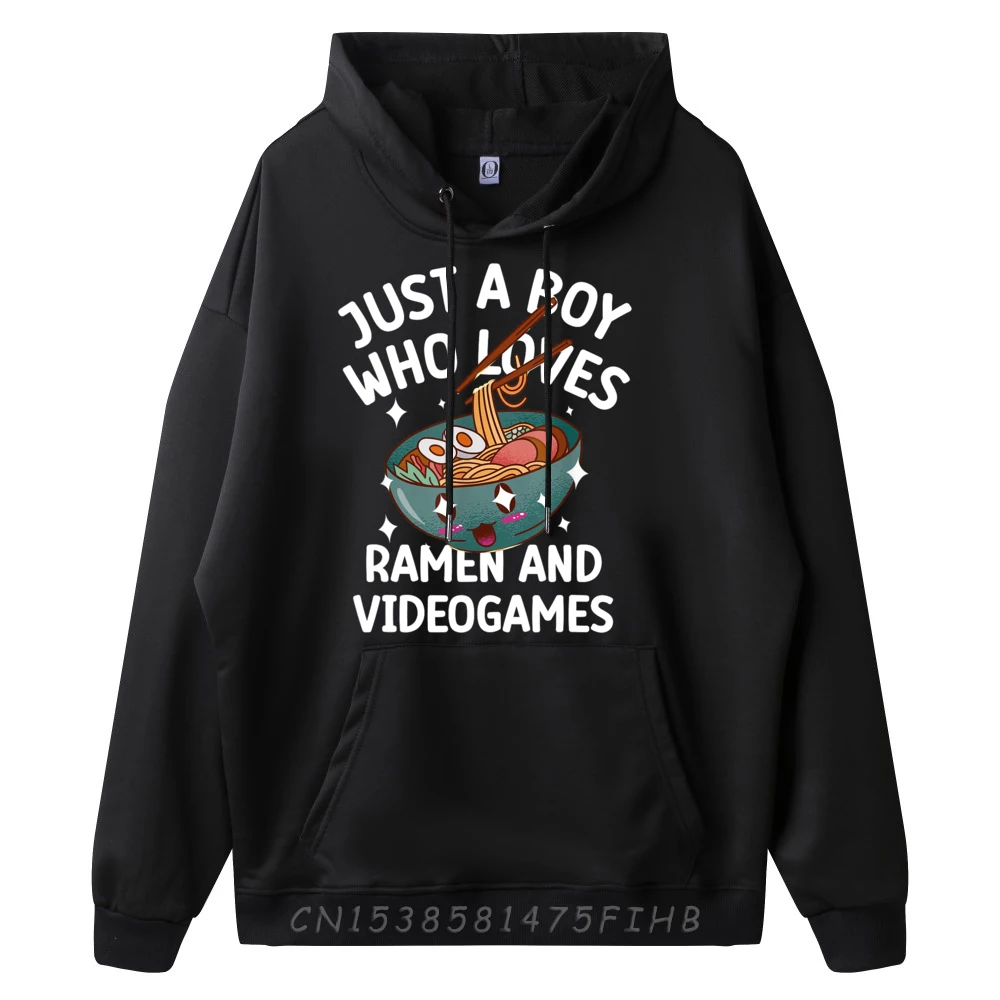 Just a boy who loves Ramen Video games funny tee Graphic Shirts Moderate elasticity Custom Hoodies EU SIZE Family