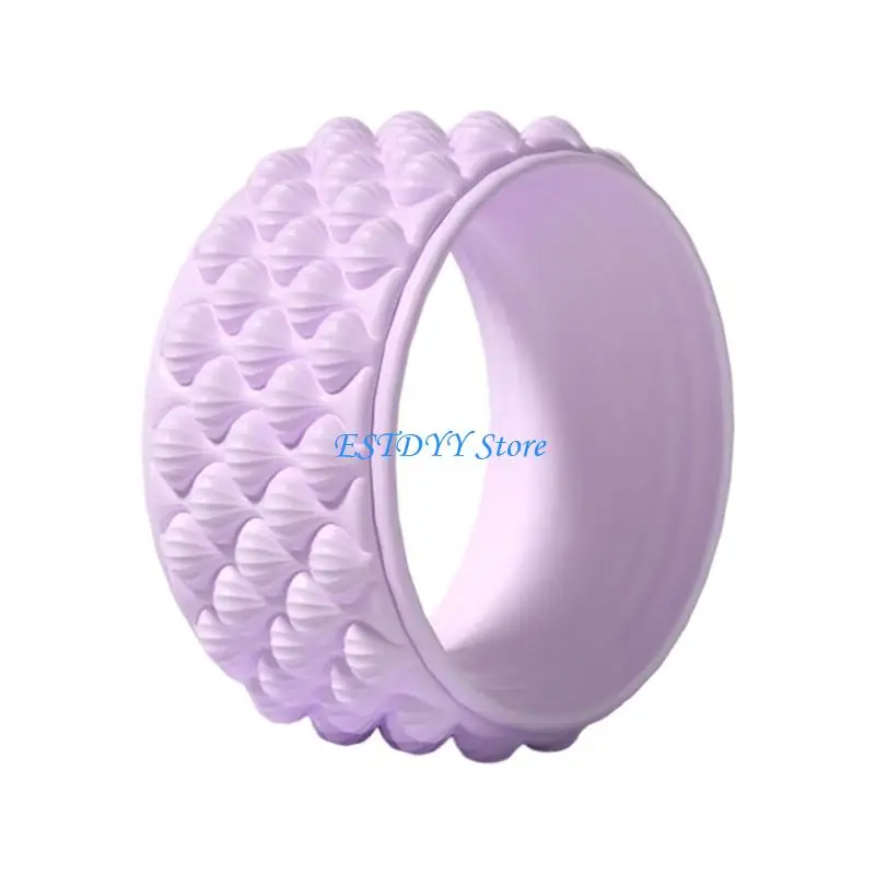 G6DE Stretching Wheel For Back Stretching With 3D Reflexology Spikes 550lbs TPR Nonslip Surfaces Fitness Recovery Tool