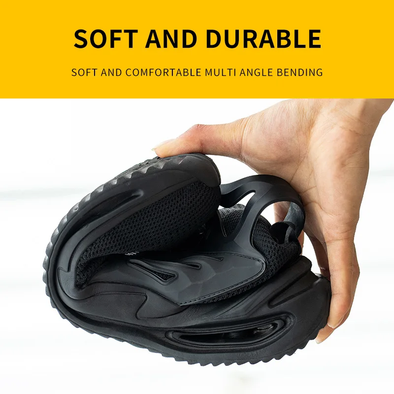 Herren-Sicherheitsschuhe, Stahlkappe, weiche Sohle, atmungsaktive Sicherheitsstiefel für Herren, pannensicher, verschleißfest, leichte Arbeitsschuhe