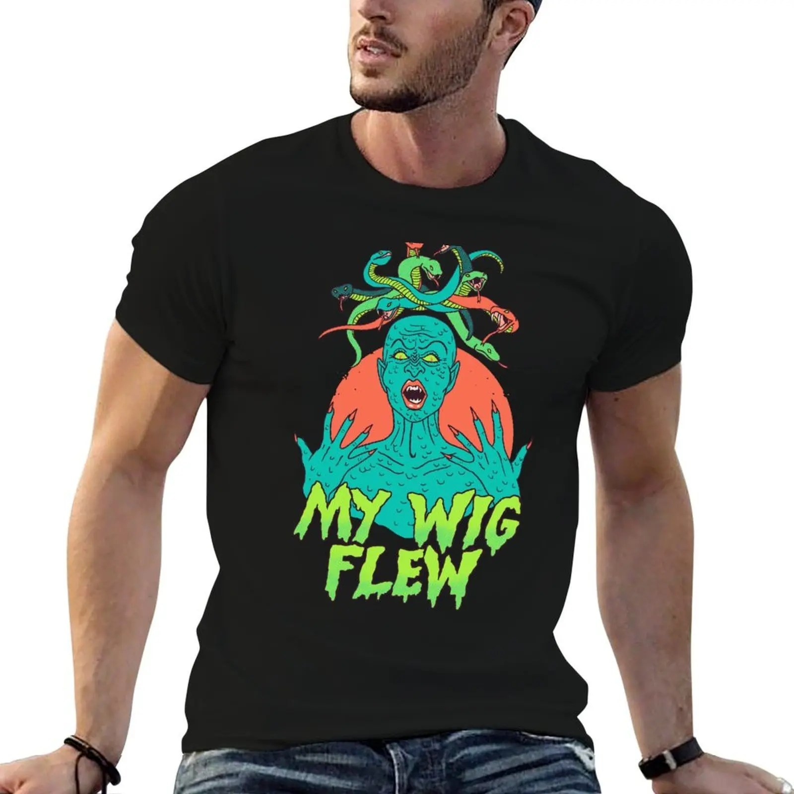 My Wig Flew T-shirt anime t-shirt t-shirts voor man pack wit T-shirt