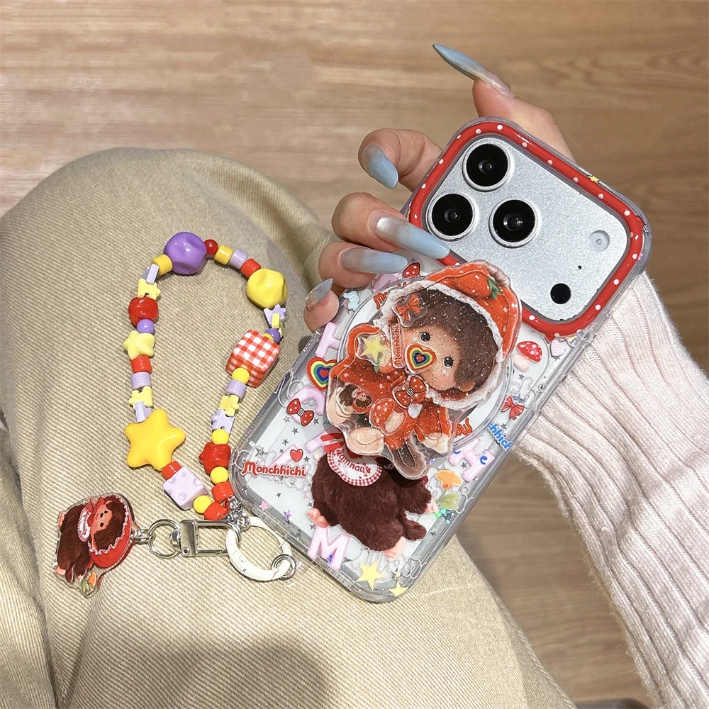 Cute Strawberry Bear Magnetic Phone Case for iPhone 17 16 Pr
