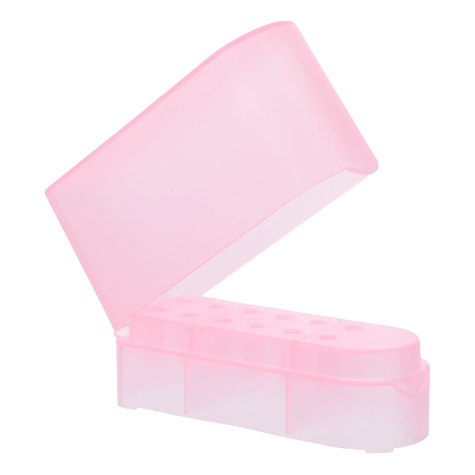 

Tips Grinding Head Storage Box Drill Bit Organizer Case Detachable Pink Plastic