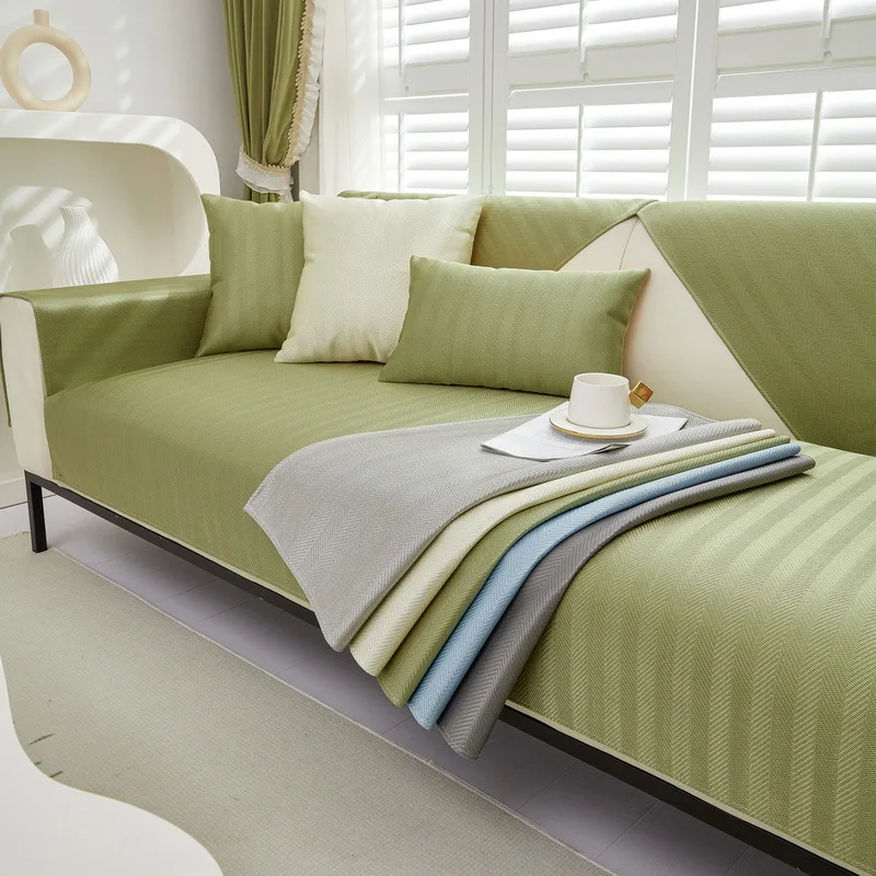 Ice Silk Sofa Cover Summer Universal Non-slip Sofa Mat Cool Feeling Mat Cushion Sofa Towel Couch Slipcovers for Living Room Home