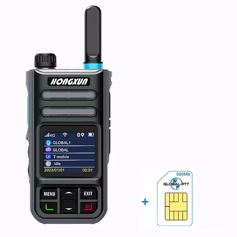 HX T60 Zello 4G LTE Mini Android Walkie Talkie with GPS WIFI PTT Long Range 5000Km Intercom Sim Card Compatible POC-Global Radio