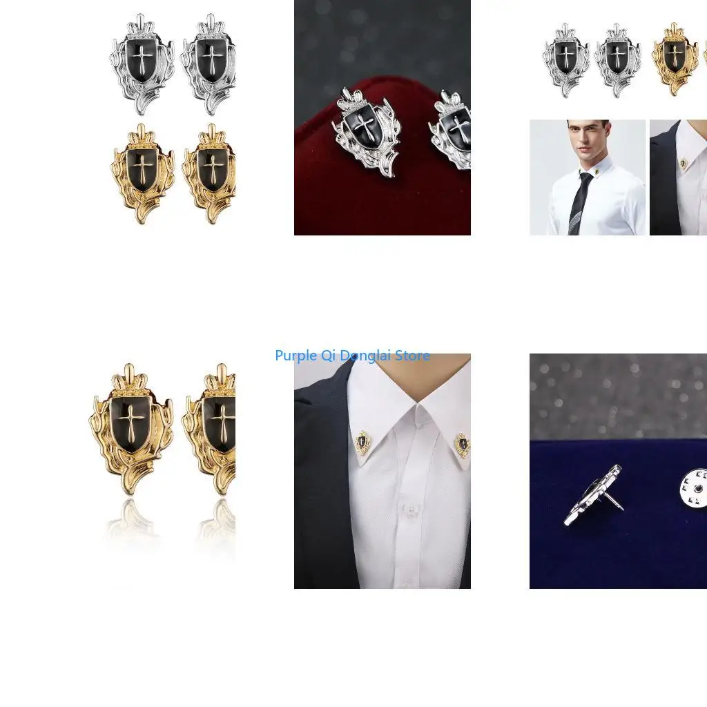 L21E 1P Crown Brooch Pin Cardigan Sweater Brooch for Cross Brooch Clothing