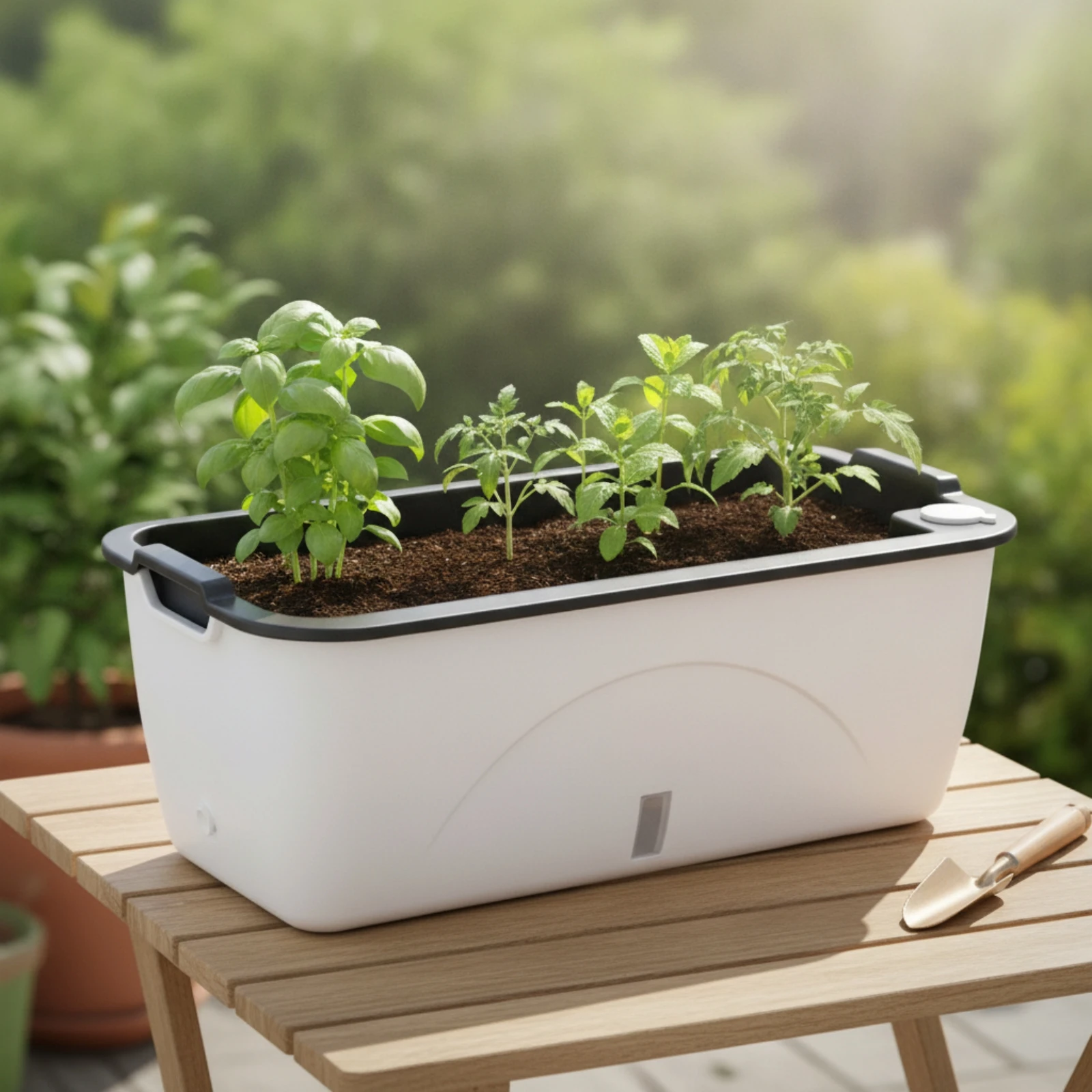 Self-Watering Planter Compact Self Watering Planter Flower Box Long-Lasting Practical for Balcony, Windowsill view 6