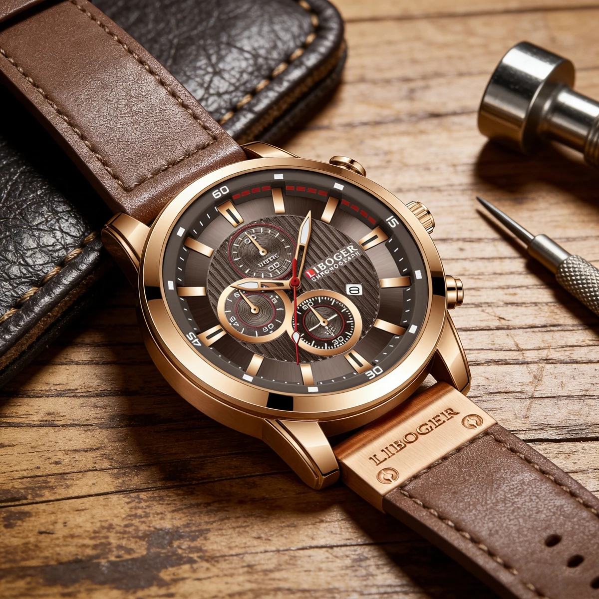 비즈니스 남성용 쿼츠 시계 고급 자동 날짜 표시 PU - Leather Watch Band Men 리뷰 및 가격