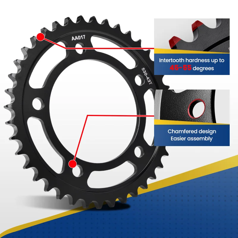 530chain 40/41/43/44Teeth Motor Sprocket For Honda CB1300 CBR600 CB900 F 919 CBR900 CBF1000 CB1100 CBR1100 xx CB X-4 VTR1000 ABS