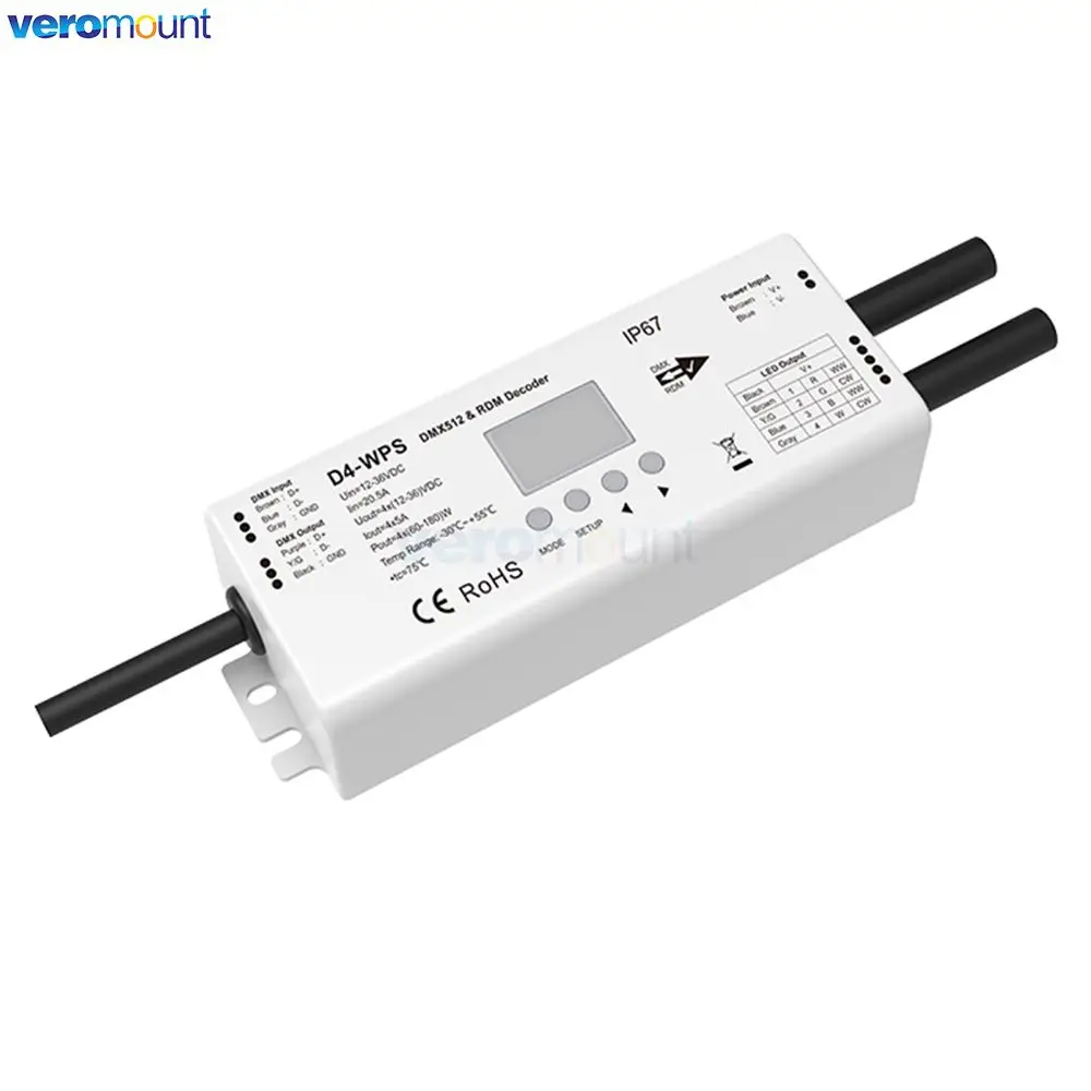 Skydance DMX Decoder Numeric D4 D4-E D4-P D4-XE D5 D12 D24 D12A DMX512 Decoder RF Control CV Display/Din Rail/Multiple Dimming