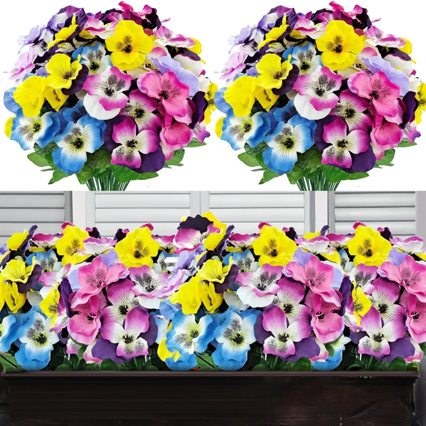 

Simulation five-forked pansy flower arrangement home decoration artificial flower wedding green plant outdoor