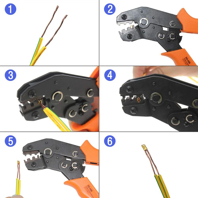 500 pezzi in scatola 5 specifiche ottone dorato a crimpare rapido fibbia in rame a forma di U set di terminali con fibbia a cerchio in rame parallelo