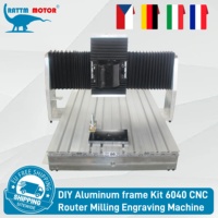 【EU Free VAT】DIY Aluminum frame Kit 6040 CNC Router Milling Engraving Machine Square Guide rail version & Dust Cover 80mm Clam