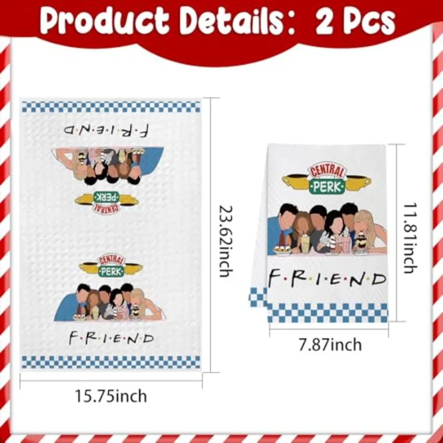 الأصدقاء برنامج تلفزيوني البضائع 2 قطعة عيد الميلاد أصدقاء عرض مناشف المطبخ الهراء ماصة أطباق اليد المناشف للحمام المطبخ