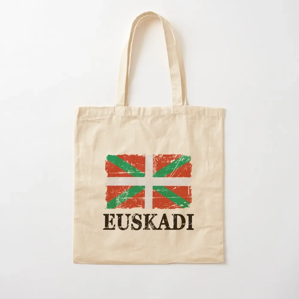 Flag of Euskadi - Vintage Look Tote Bag eco bag folding Women's beach bags Bag