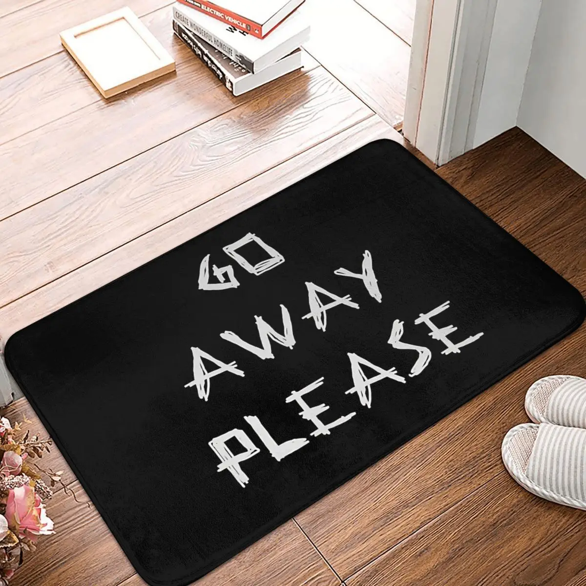 Go Away Fuuny Word Bath Non-Slip Carpet Please Grey Bedroom Mat Welcome Doormat Floor Decor Rug