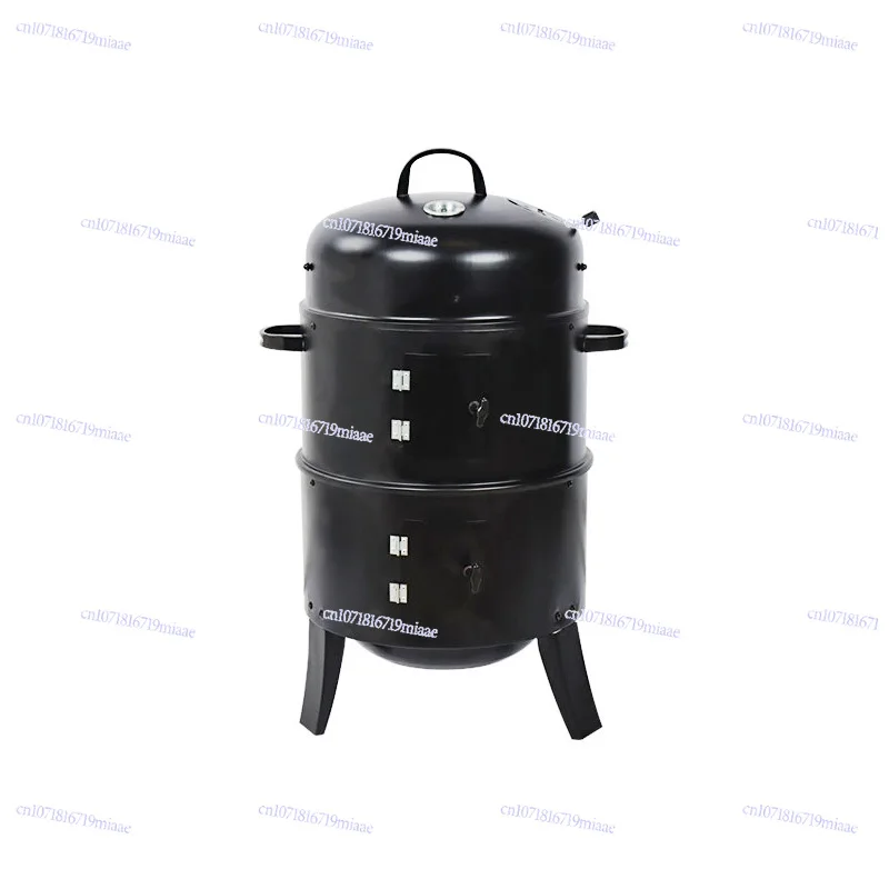 

3-In-1 Smoke Grill American Outdoor Braise Charcoal Firewood Bacon