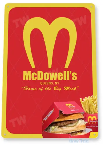 Mcdowell's Hamburgers Tin Sign D215