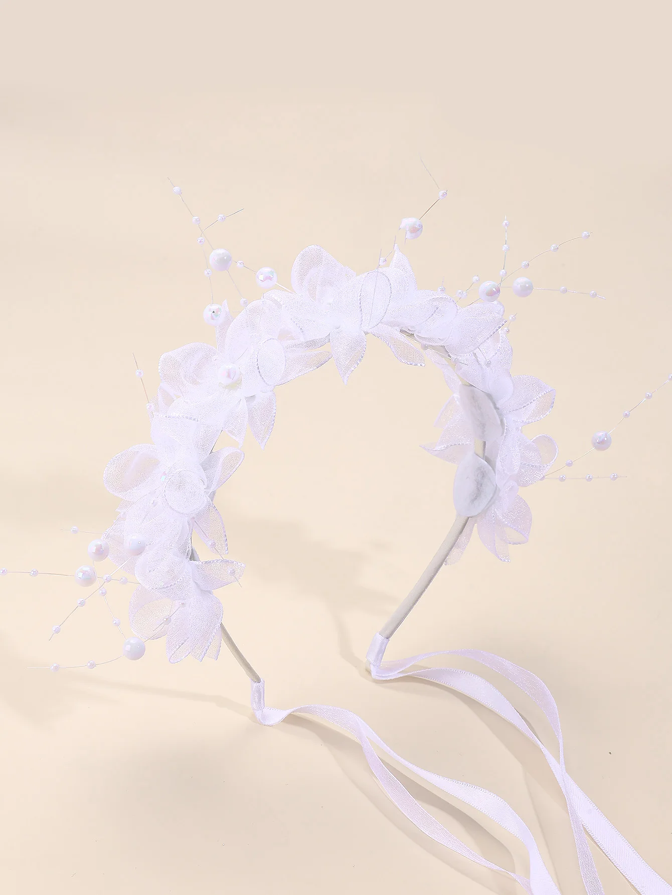 1pc Wedding Style White Pearl Flower Headband Headwear Headbands for Women Girls Hair Band Wedding Party Hair Accessories