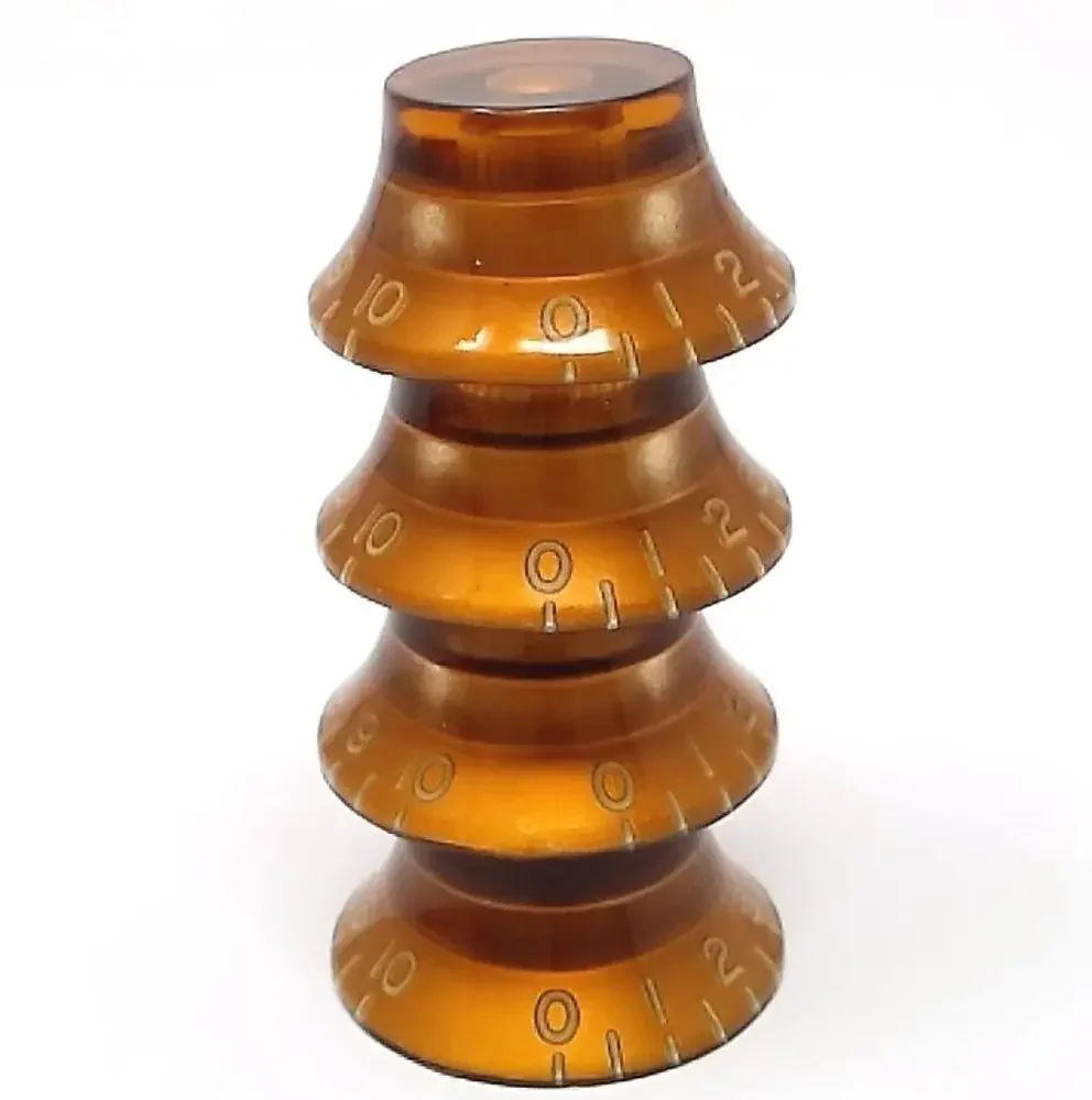 Vintage Style Amber Embossed Yue Yun Music Store Top Hat Knob Son Guitar Knobs Vintage Aesthetic Guitar Hardware