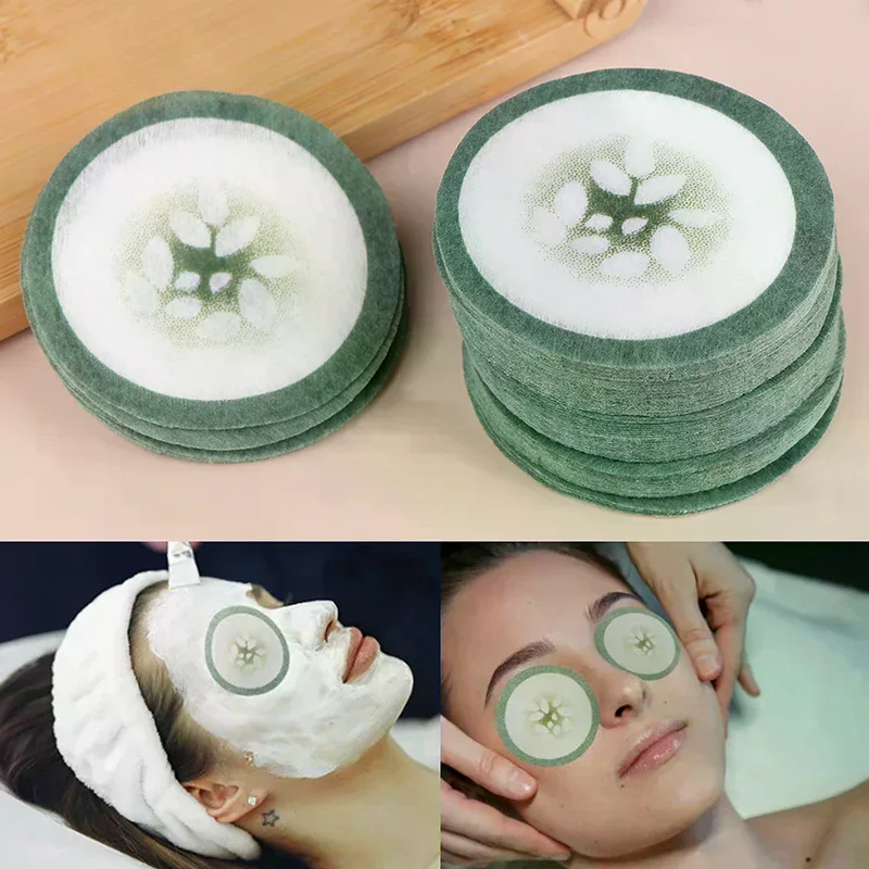 100pcs Eye Scrub Cleansing Pad Mask Disposable Eye Scrub Cleansing Pads Pad Creative Green Cucumber Printed Eye Scrub Mask Sheet
